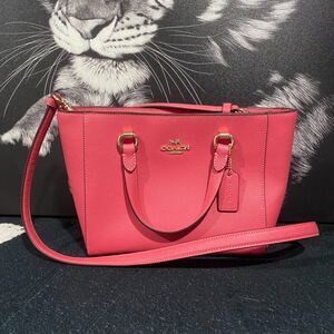 Coach Alice Satchel CA224 Handbag Womens Pink Leather Crossbody Strap Party